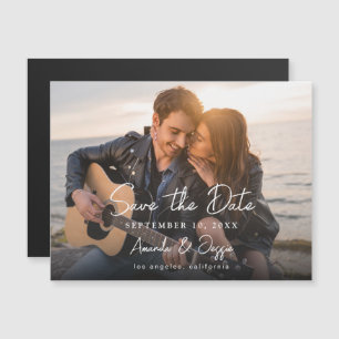 Foto - Horizontale Handschrift Save the Date 3B Magnetkarte