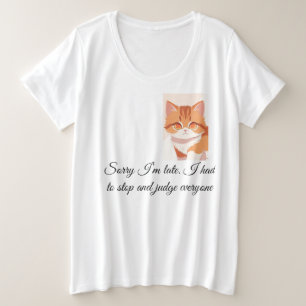 Foto Humor Zitat Vorne Hinten Doppelherz Katzenpfo Große Größe T-Shirt
