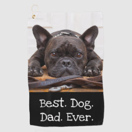 Foto Hund Personalisiert Bester Hund Vater je Schw Golfhandtuch