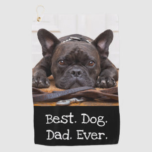 Foto Hund Personalisiert Bester Hund Vater je Schw Golfhandtuch