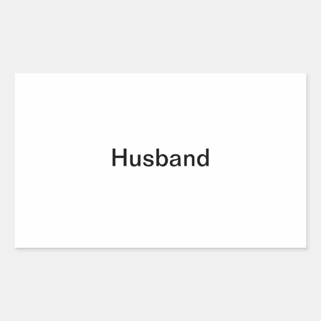 Foto "Husband" Rechteckiger Aufkleber (Vorderseite)