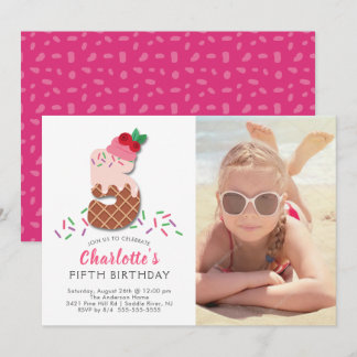 Foto Ice Cream 5. Geburtstag Einladung