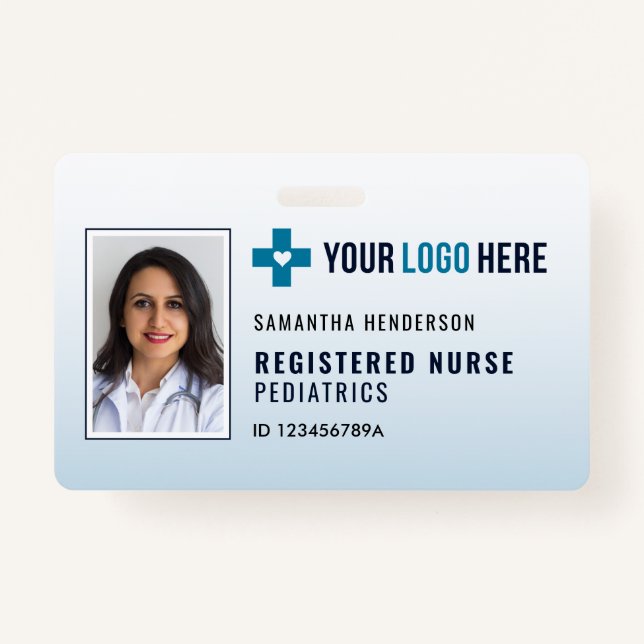 Foto-ID-Abzeichen des Krankenhauses/des Arztes mit Ausweis (Vorderseite)
