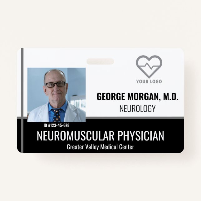Foto-ID-Abzeichen des Krankenhauses mit Barcode Ausweis (Vorderseite)