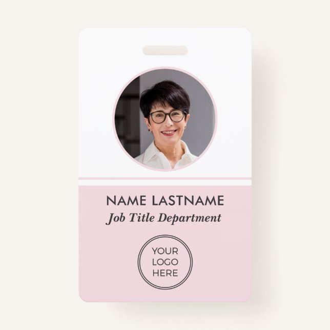 Foto-ID-Abzeichen für Angestellte Pink Ausweis (Vorderseite)