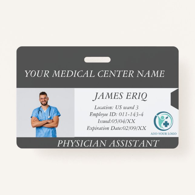 Foto-ID-Abzeichen für personalisierte Krankenhausm Ausweis (Vorderseite)