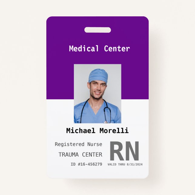 Foto-ID-Abzeichen für personalisierte Krankenhausm Ausweis (Vorderseite)