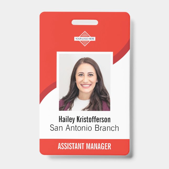 Foto-ID-Abzeichen für Red Custom Employee Ausweis (Vorderseite)
