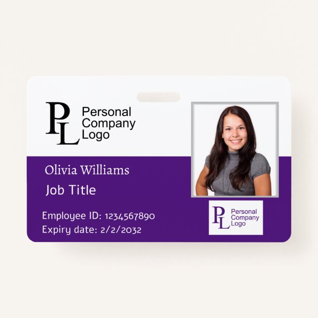 Foto ID Abzeichen Personalisiert Company Mitarbeit Ausweis (Vorderseite)