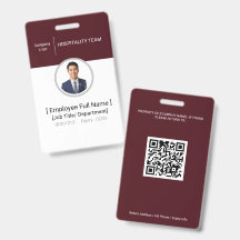 Foto-ID-Ausweis Hospitality-Mitarbeiter-Pass QR-Co