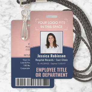 Foto-ID-Barcode-Logo Navy & Pink Curve Ausweis