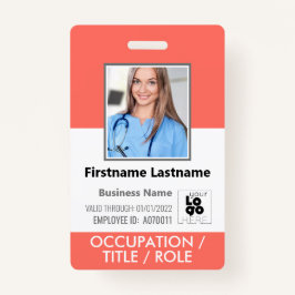 Foto-ID Barcode-LogoLiving Coral Pink Name Ausweis