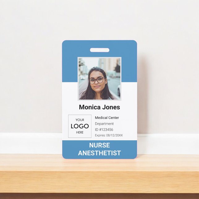 Foto ID Blau des Angestellten im Gesundheitswesen Ausweis (Von Creator hochgeladen)