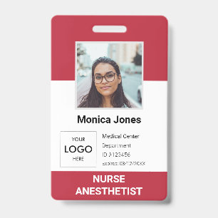 Foto-ID des Angestellten im Gesundheitswesen Red Ausweis