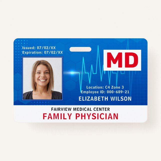 Foto-ID des Arztes im Krankenhaus Ausweis (Vorderseite)