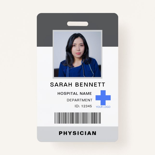 Foto-ID des Arztes | Logo des Krankenhauses für Mi Ausweis (Vorderseite)