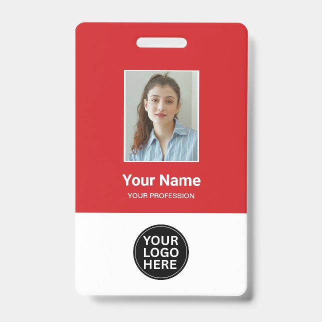 Foto-ID des benutzerdefinierten Red Employee-Logos Ausweis (Vorderseite)