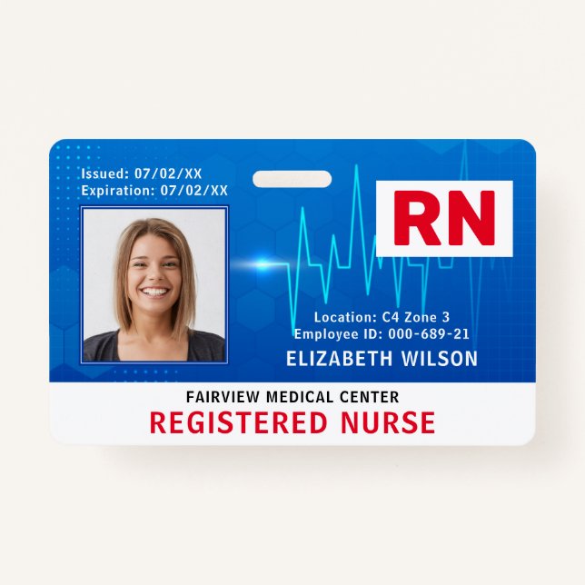 Foto-ID des Krankenkrankenhauses Ausweis (Vorderseite)