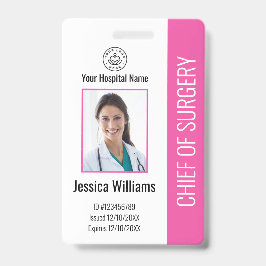 Foto-ID des personalisierten Arztes Pink Ausweis