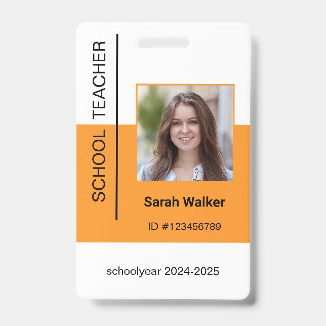 Foto-ID eines Mitarbeiters oder Studenten gelb Ausweis (Vorderseite)