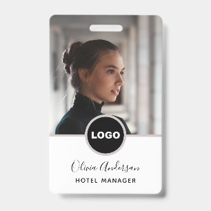 Foto-ID Firmenlogo QR-Code Schwarz-weiß Ausweis