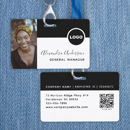 Foto-ID Firmenlogo QR-Code Weiß Ausweis