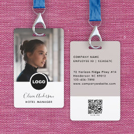 Foto-ID Firmenlogo QR-Code Weiß Ausweis