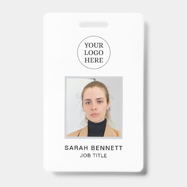 Foto-ID für das einfache White Beruflich Employee  Ausweis (Front)