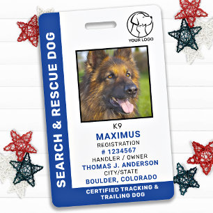 Foto-ID für den Such- und Rettungshund SAR K9 für  Ausweis