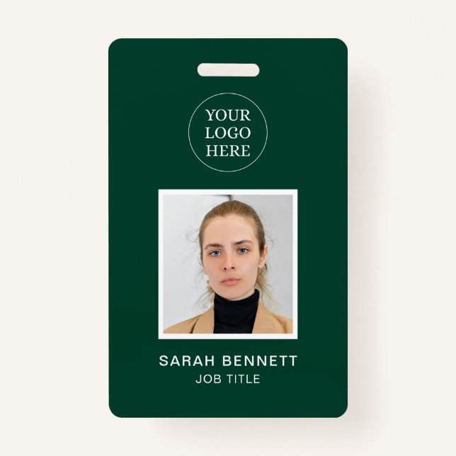 Foto-ID für einfache grüne Berufliche Mitarbeiter Ausweis (Vorderseite)