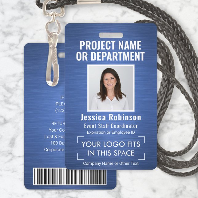 Foto-ID für Firmenlogos QR Barcode Blau Ausweis (Von Creator hochgeladen)