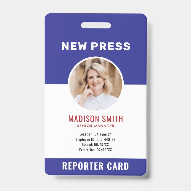 Foto-ID für Journalisten Ausweis (Vorderseite)