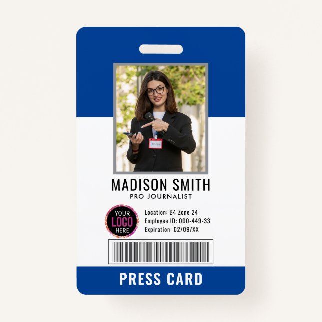 Foto-ID für Journalisten Ausweis (Vorderseite)