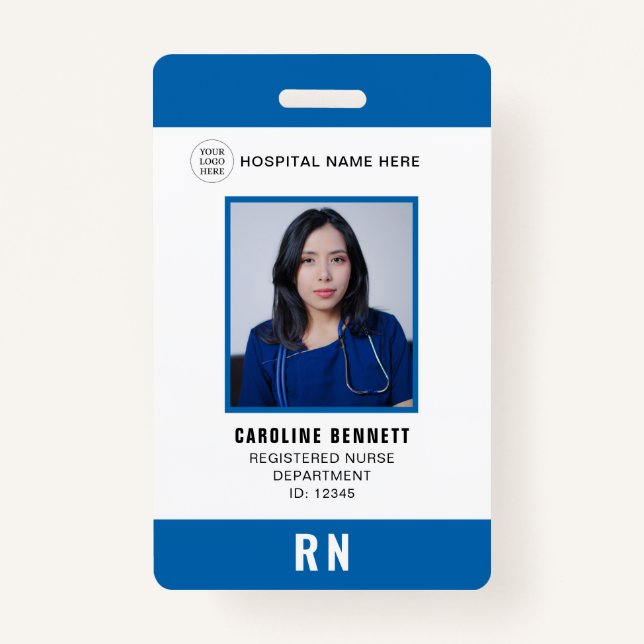 Foto-ID für medizinisches Personal | Hospital-Logo Ausweis (Vorderseite)