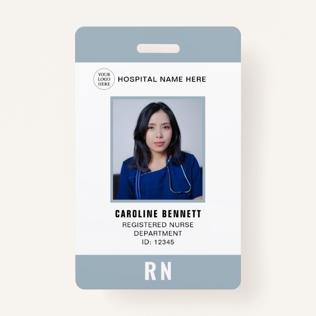 Foto-ID für medizinisches Personal | Hospital-Logo Ausweis (Vorderseite)