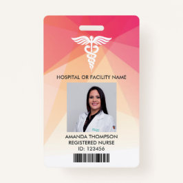 Foto-ID für moderne rote Geometrie Ausweis