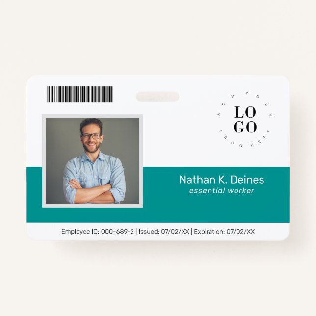 Foto-ID für personalisierte Mitarbeiter - Unterneh Ausweis (Vorderseite)