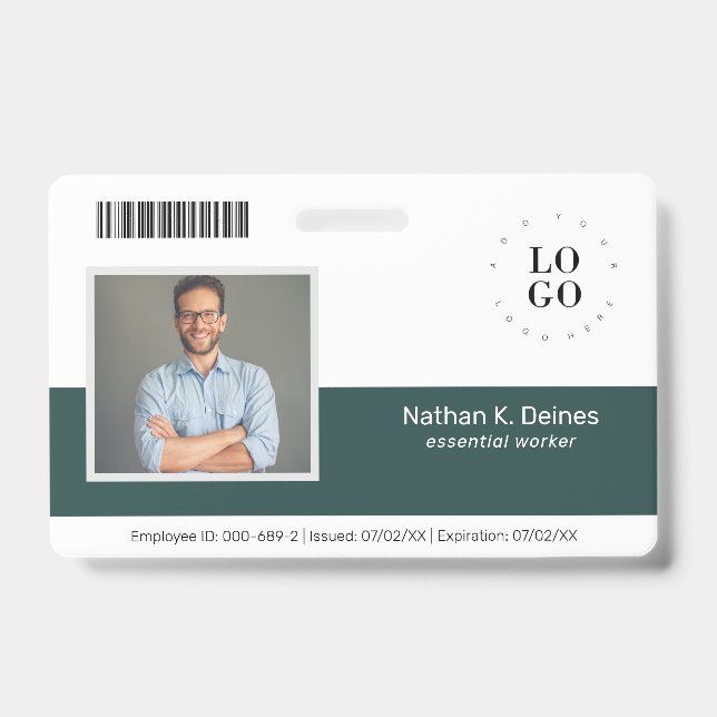 Foto-ID für personalisierte Mitarbeiter - Unterneh Ausweis (Vorderseite)