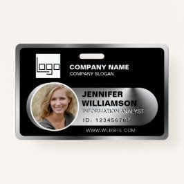Foto-ID für Schwarz-Minimalistisch-Unternehmen QR  Ausweis