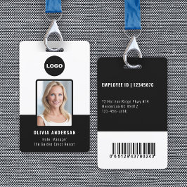 Foto-ID für Schwarze Mitarbeiter Bar Code Unterneh Ausweis