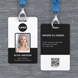Foto-ID für Schwarze Mitarbeiter Qr Code Unternehm Ausweis
