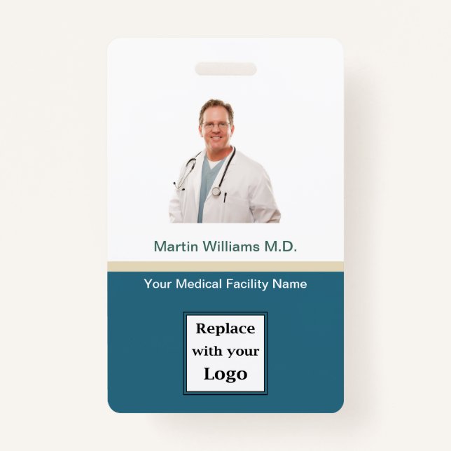 Foto ID Hospital Medical Beruflich Name Abzeichen Ausweis (Vorderseite)