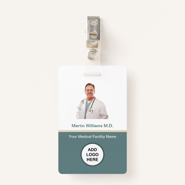 Foto ID Hospital Medical Beruflich Name Ausweis (Vorderseite mit Klammer)