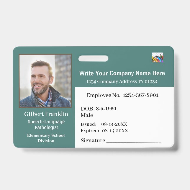 FOTO "ID Identification Card Bar Code" Ausweis (Vorderseite)