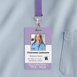 Foto-ID-Karte Barcode-Logo Lila Lila Name Ausweis