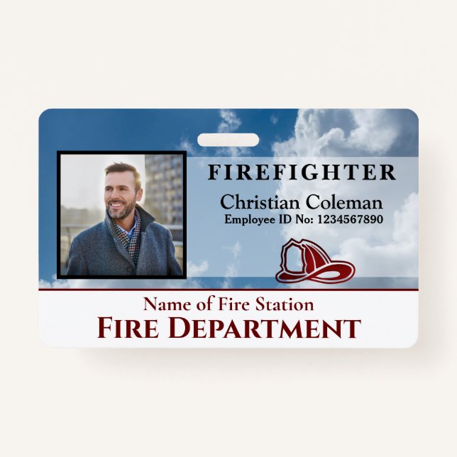 Foto-ID-Karte für Firefighter-Mitarbeiter Ausweis (Vorderseite)