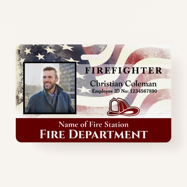 Foto-ID-Karte für Firefighter-Mitarbeiter Ausweis (Vorderseite)