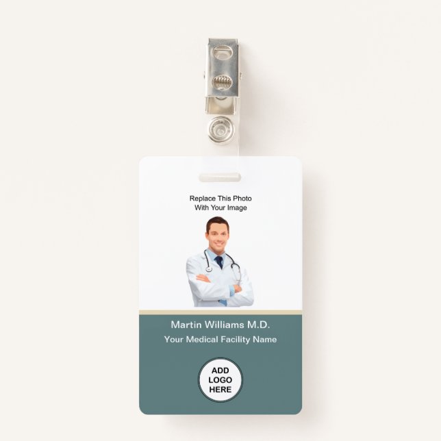 Foto-ID-Krankenhaus Medizinisches Personal Abzeich Ausweis (Vorderseite mit Klammer)