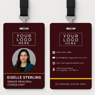 Foto-ID-Logo Benutzerdefinierter Firmenname Ausweis
