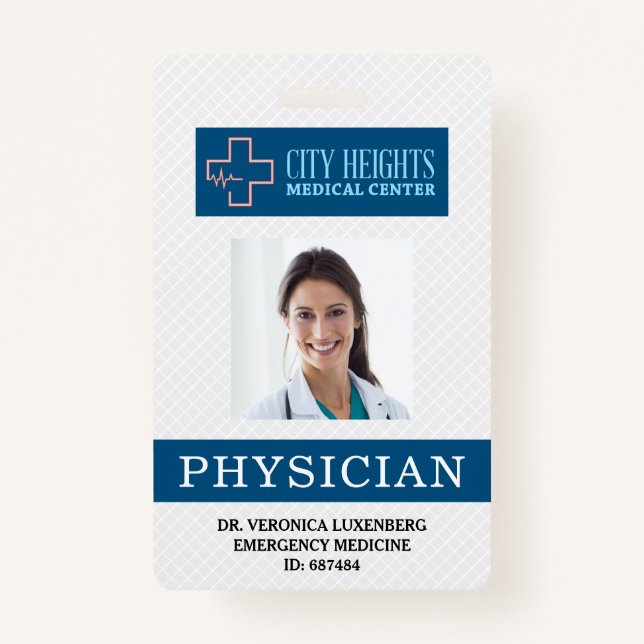 Foto-ID-Logo des Krankenhauses Beruflich Ausweis (Vorderseite)